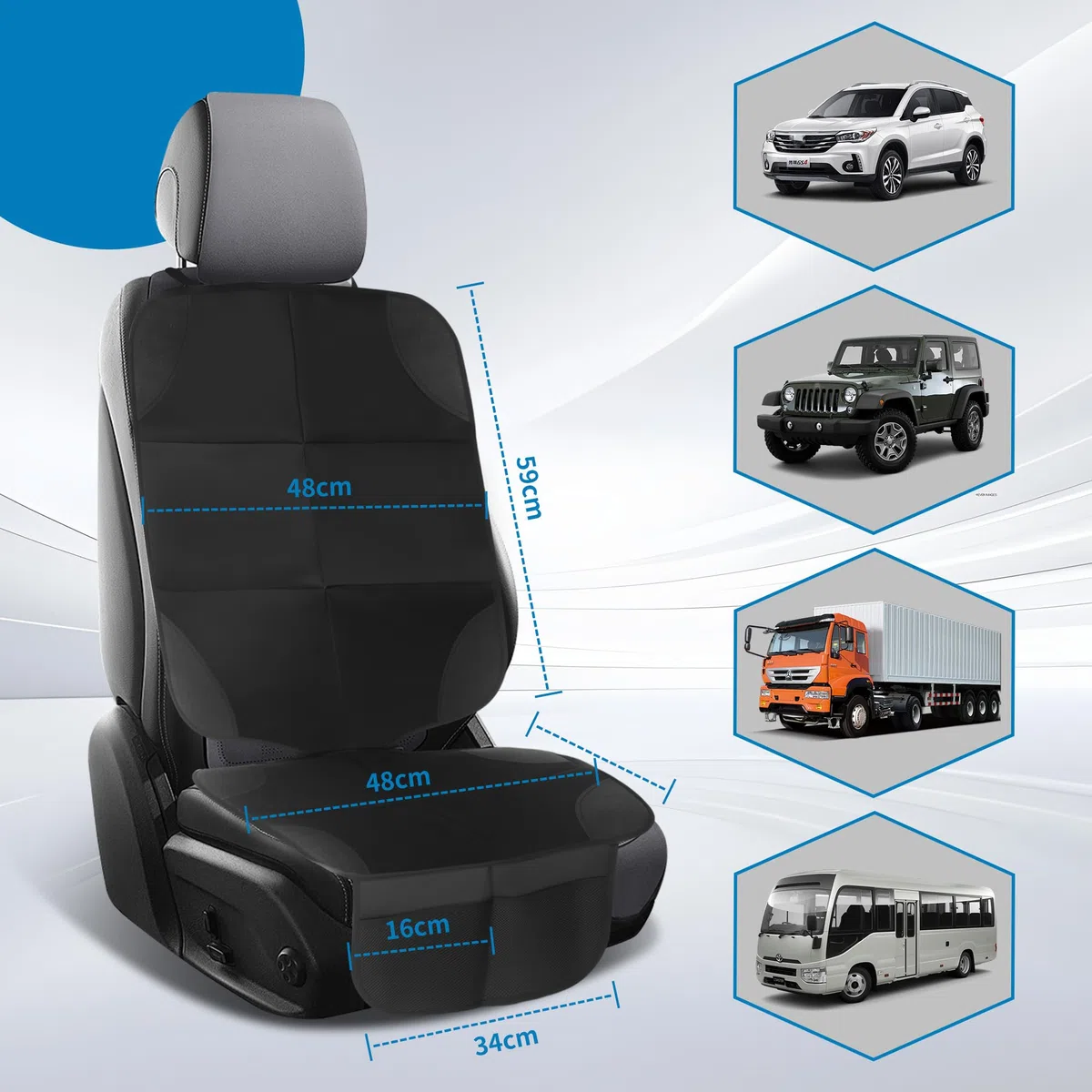 Nuangoo Protector Asiento Coche Silla Bebé, Universal Compatible Isofix Protector Silla Coche Bebé Antideslizante e Impermeable con Bolsillos Organizador, Funda Asiento Auto para Niños y Mascotas