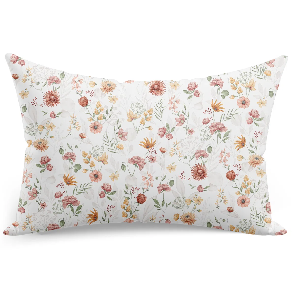 PinkZebra Funda de almohada, funda de almohada de 30 x 50 cm, 100% algodón, funda de almohada con certificado Öko-Tex Standard 100, fundas con cremallera, margaritas