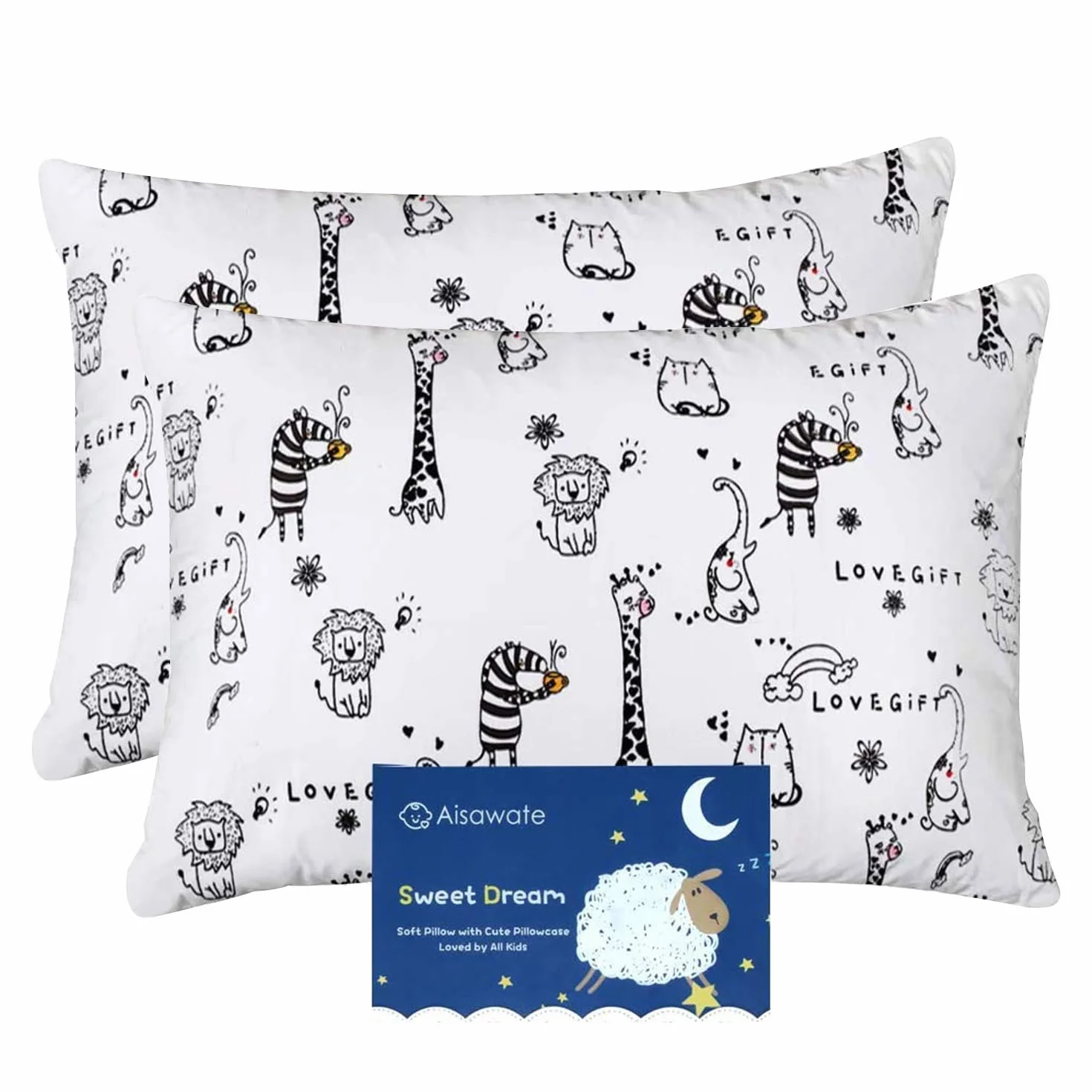 Juego de 2 fundas de almohada de 40 x 60 cm, 100 % algodón, cierre de sobre, lavable a máquina, funda de almohada de viaje