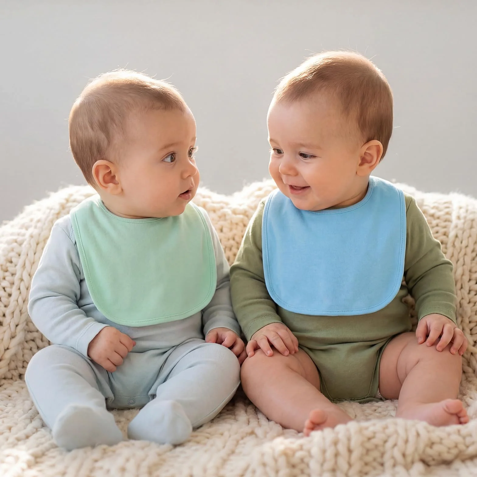 8 Pcs Baberos Bebe, Recien Nacido Algodón para Niñas y Niños