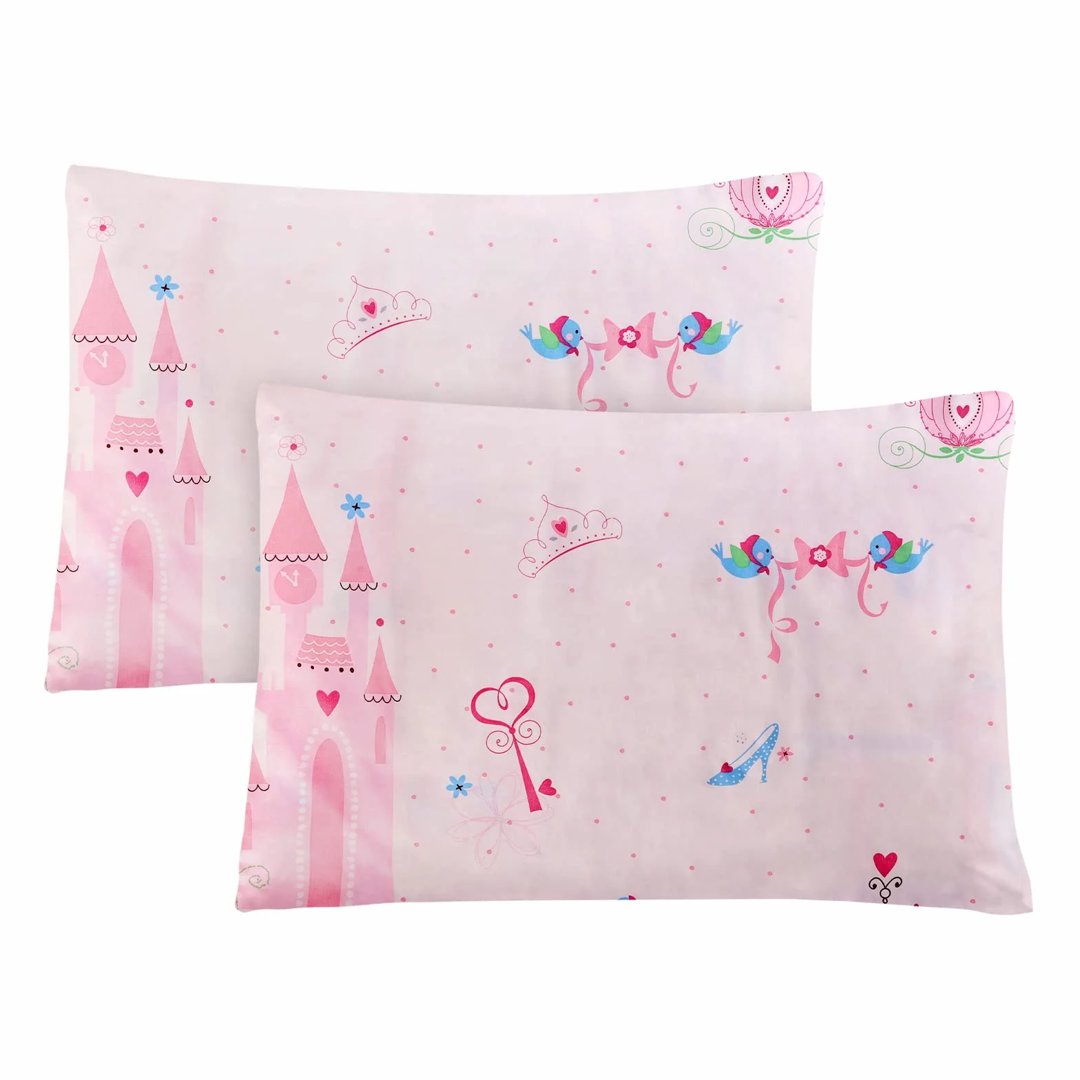 Vegena 2 Piezas Funda de Almohada de 40 x 60 cm, Fundas de Almohada para Niños, Funda de Almohada para Bebé de Algodón Suave y Transpirable, con Cierre de Sobre para Niños y Niñas