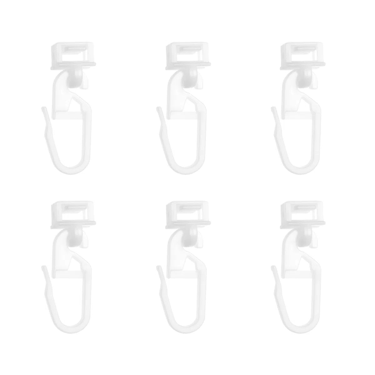 40 ganchos de plástico blanco para cortinas de 34 mm, compatibles con autocaravanas Swift y furgonetas