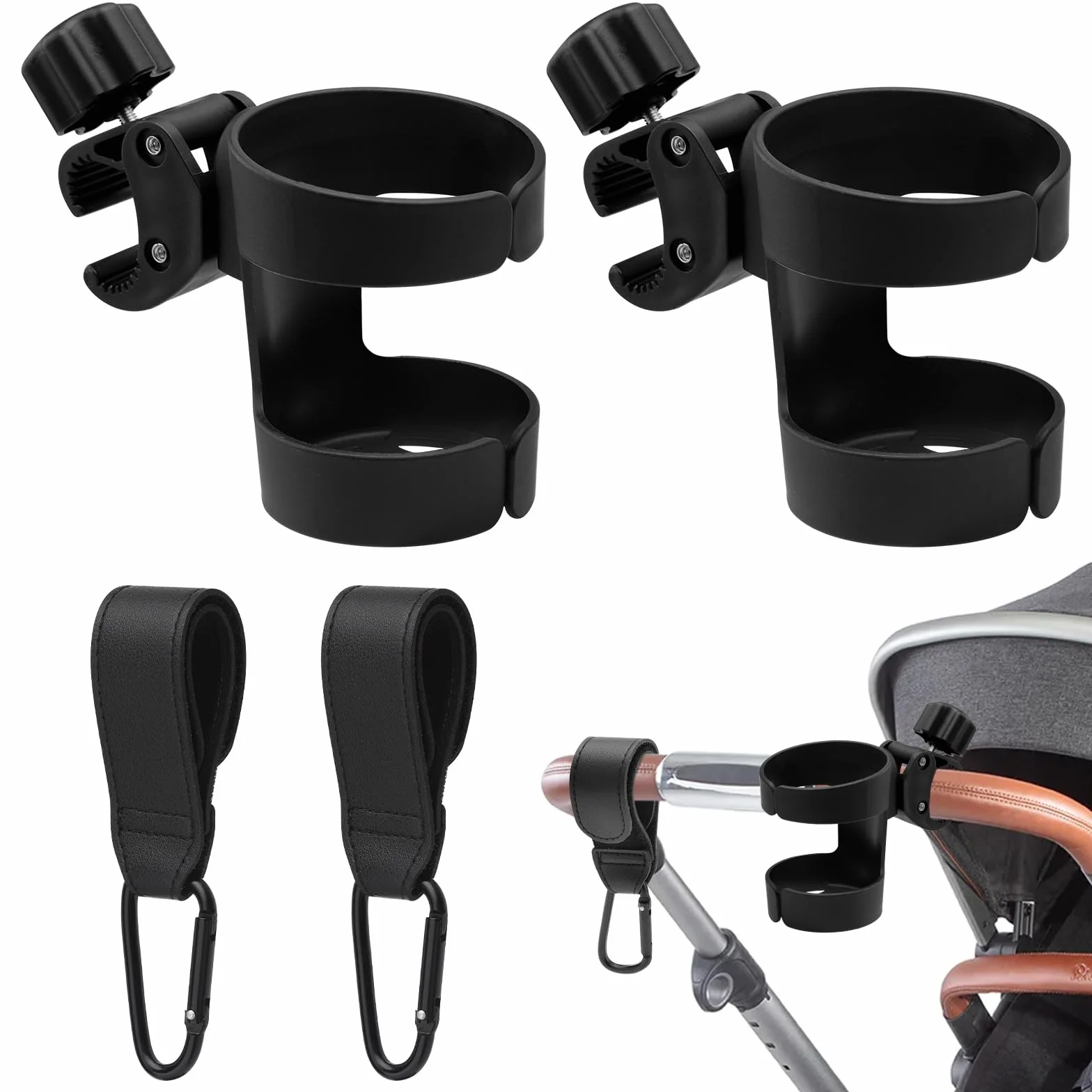 Portavasos para Cochecito, Sujetavasos para Padres para Silla de Paseo, Ganchos Carro Bebe, Soporte para Bebidas para Cochecito de Bebé, Accesorio Universal para Bicicletas, Carrito Bebe,Scooters
