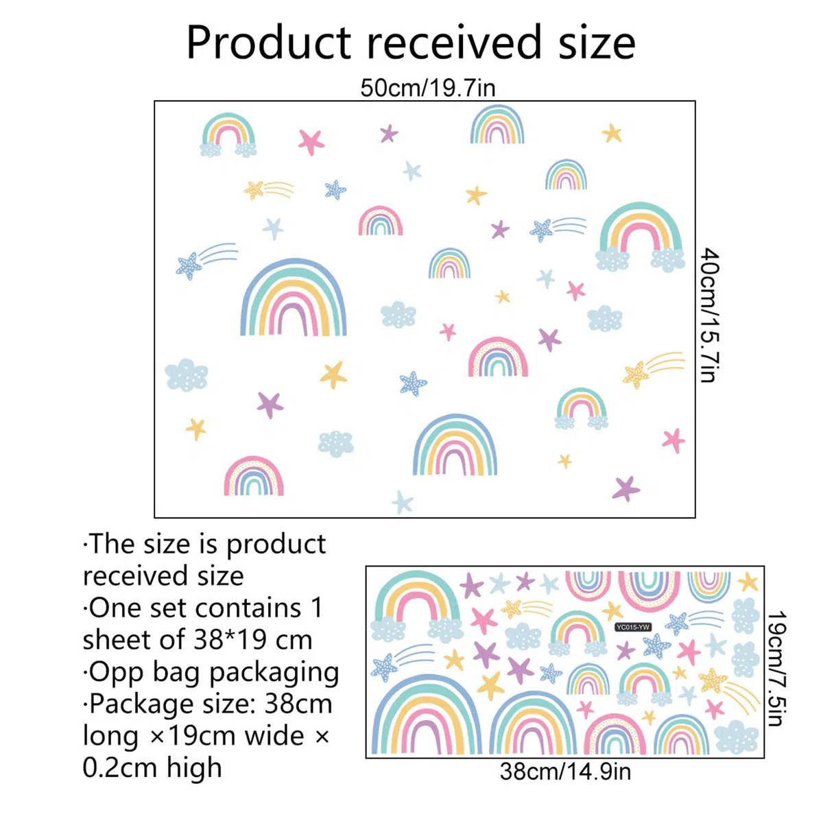 Pegatinas de Pared Arcoíris, Calcomanías de Vinilo para Pared Decorativas Dormitorio Infantiles, Arcoíris Pegatina Luminosas para Niños, Pegatinas de Pared que Brillan en la Oscuridad