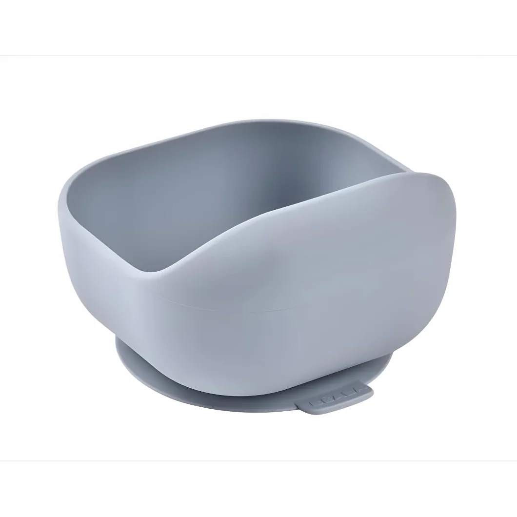 BÉABA Bol de Silicona con Ventosa, Cuenco para Bebés y Niños, Antideslizante, Antivuelco, Se adhiere a la perfección a la mesa y bandeja de la trona, Microondas, Comida Infantil, Gris