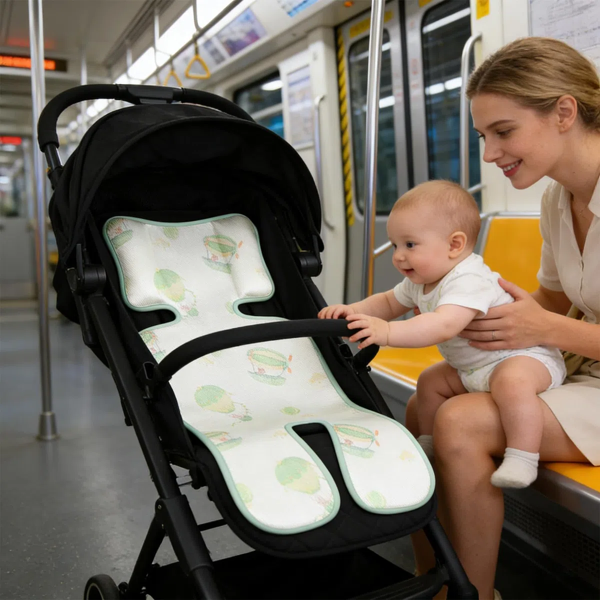 Almohadilla Refrigerante para Silla de Coche | Transpirable Regulable para Asiento Infantil | Cojín Frío,Viajes Exteriores Playa Parque