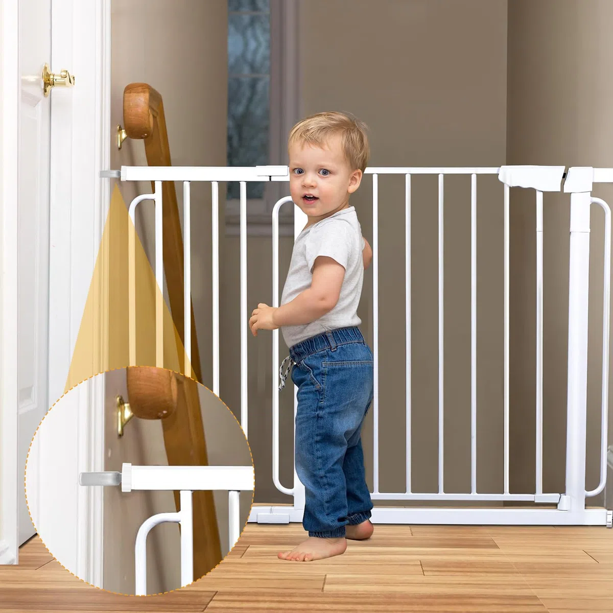 4 Piezas Tornillos de Presión para Puertas de Seguridad, M10 Tornillos en Y para Barreras de Escaleras, Kit de Extensión para Puertas de Bebé y Protección Infantil