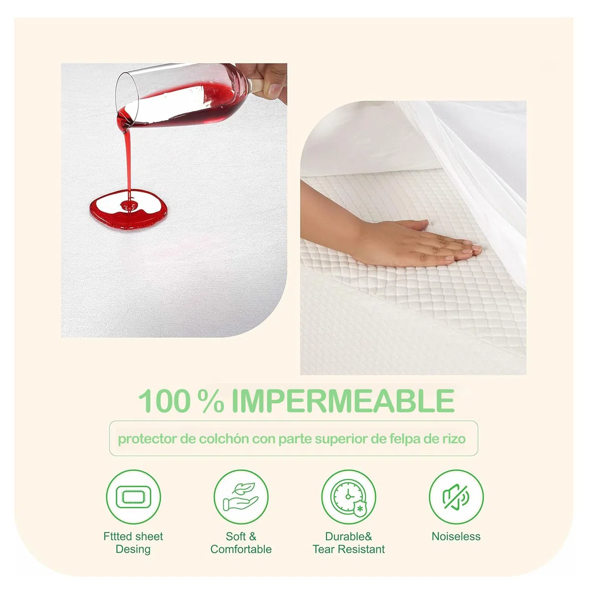 Various - Protector de Minicuna 50 x 80 cm Impermeable,Protector Colchón Minicuna Confortable Hipoalergénico, Anti-bacteriano, Anti-acaros