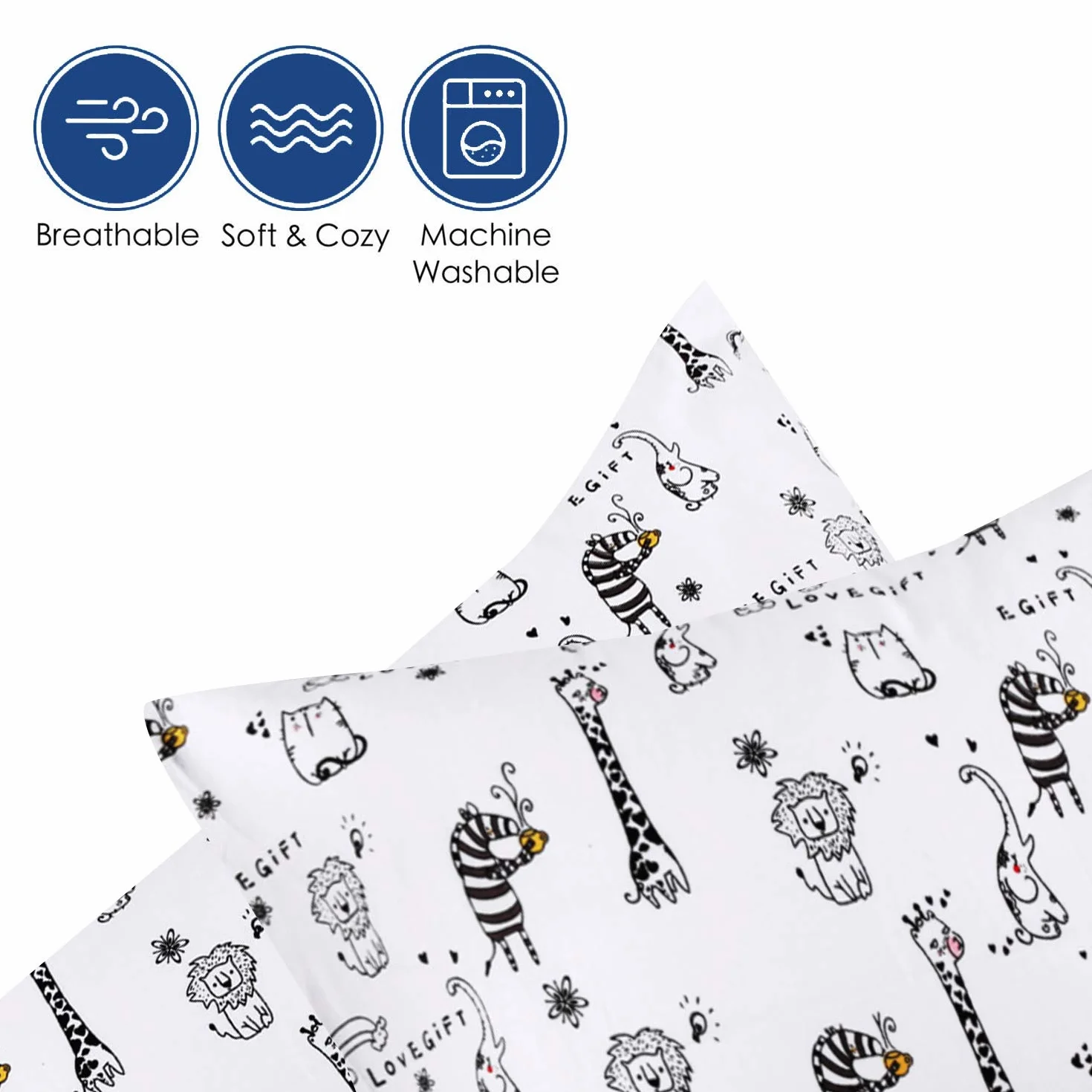 Juego de 2 fundas de almohada de 40 x 60 cm, 100 % algodón, cierre de sobre, lavable a máquina, funda de almohada de viaje