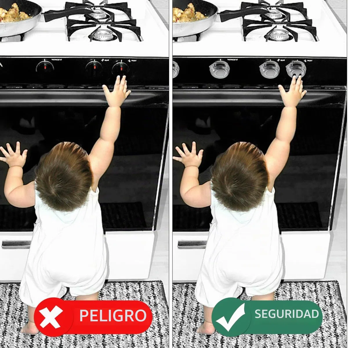 4 piezas de protección para botón de cocina de gas, cubierta protectora para interruptor de cocina, protección para niños, cubierta transparente, botón extraíble, cubierta a prueba de aceite