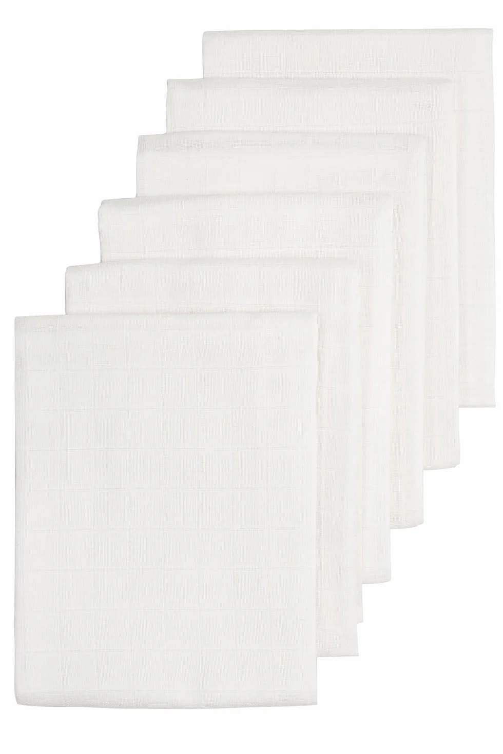 Meyco baby muslin pañales de muselina pack de 6 (pañales de tela de algodón 100% hidrófilo, paños para eructar, super suaves, buena absorción de la humedad y secado rápido, tamaño: 70 x 70 cm), blanco