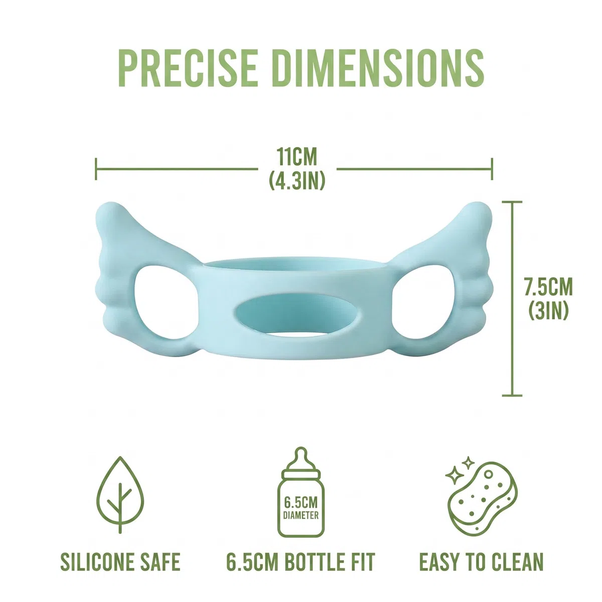 Paquete de 4 Asas para Biberones, Sujetadores de Silicona Multicolor, Adaptables y Faciles de Agarrar, Para Lactantes y Bebes, Aprendizaje de Alimentacion Independiente