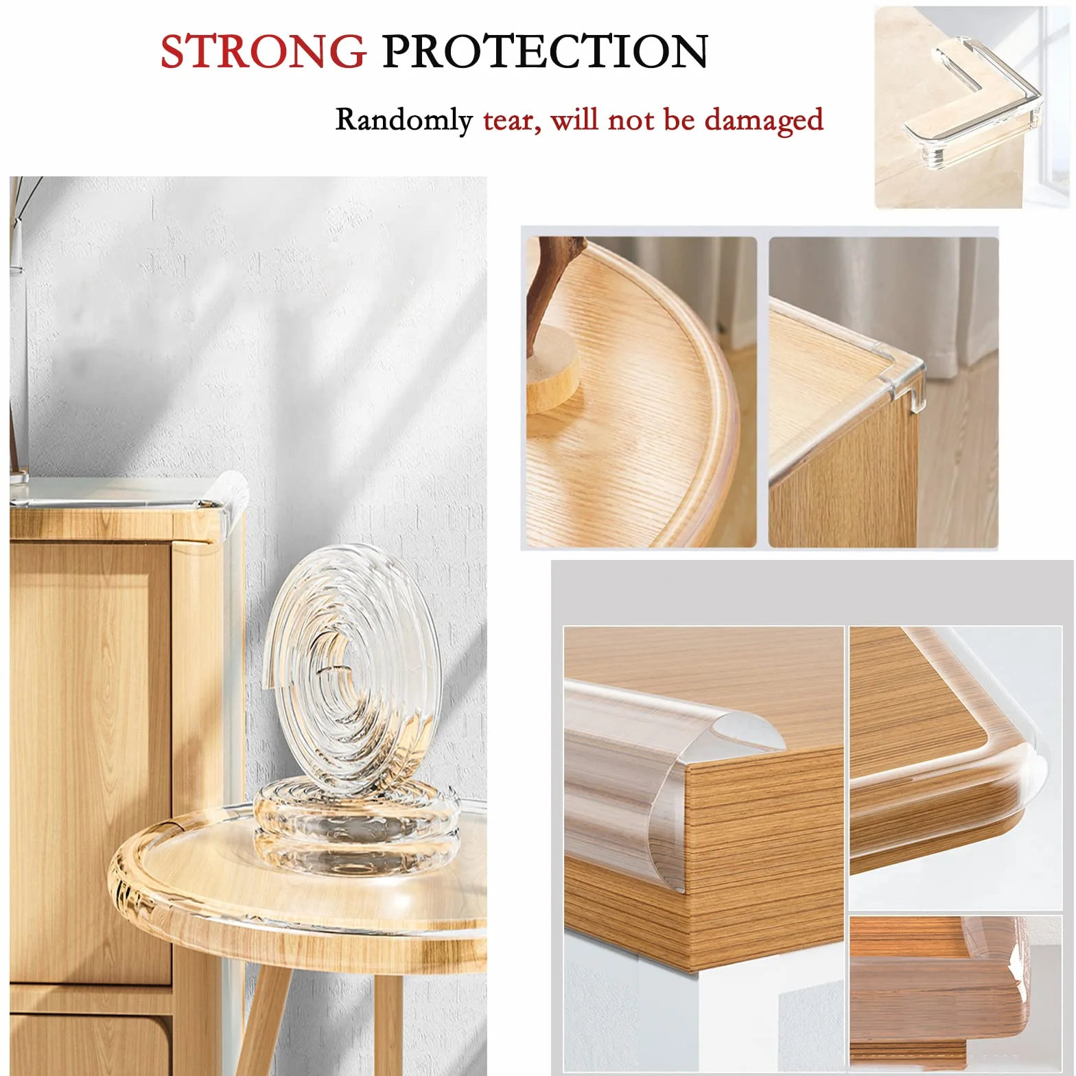 Protecciones Cobertura Suave 6/4/2 Metros y 4 Protector de Esquinas y Bordes de Muebles Pre-Adhesivo Tira Proteger Bebe