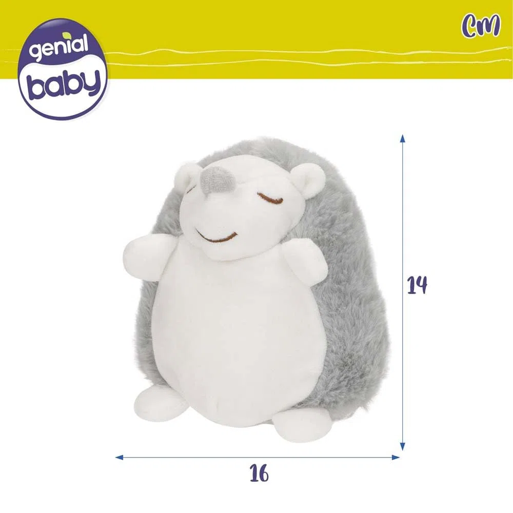 ColorBaby 34028 Genial Baby Peluche luz Nocturna y Sonido, Erizo 16 cm, Suave, Funda Lavable, Peluche quitamiedos Infantil, con Sonidos relajantes bebé, Regalo recién Nacido, Regalos para bebés