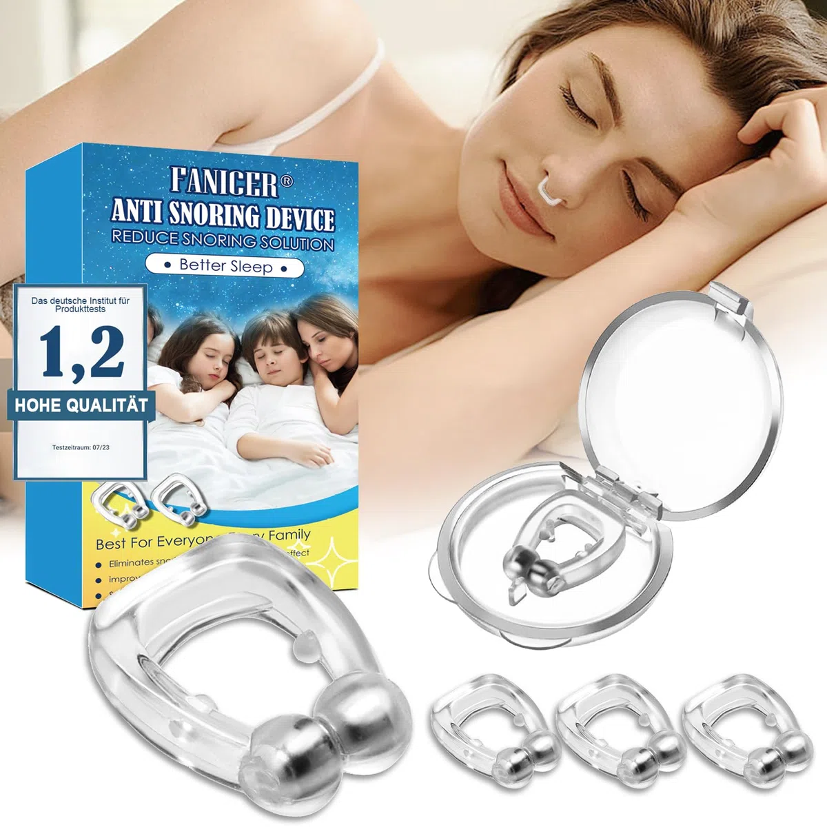 8 pcs Antirronquidos Nariz, Dilatadores Nasales Anti-Ronquidos de Silicona, Dilatador Nasal Anti Ronquidos Clips Nasales Magnéticos, Mejora la Respiración para ayudar a Dormir