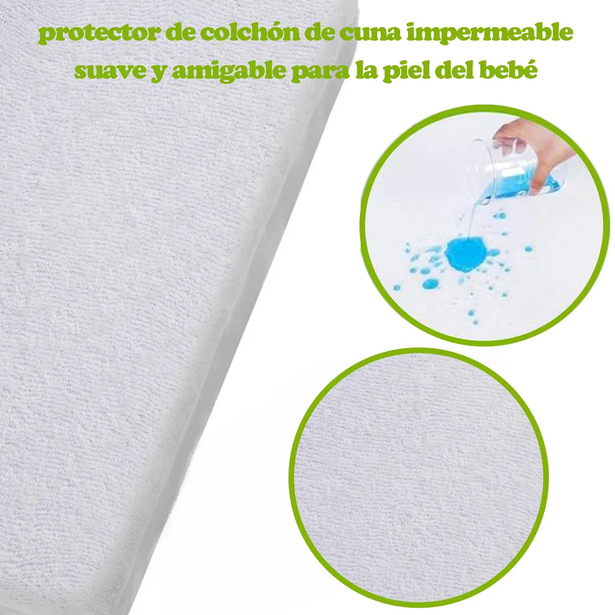 Various - Protector de Minicuna 50 x 80 cm Impermeable,Protector Colchón Minicuna Confortable Hipoalergénico, Anti-bacteriano, Anti-acaros