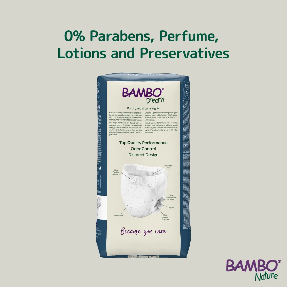 Bambo Nature Dreamy Night Pants - Pañales (niños de 8 a 15 años, 35 a 50 kg), 10 unidades, pañales ecológicos que mantienen las camas secas toda la noche, pañales de entrenamiento para dominadas