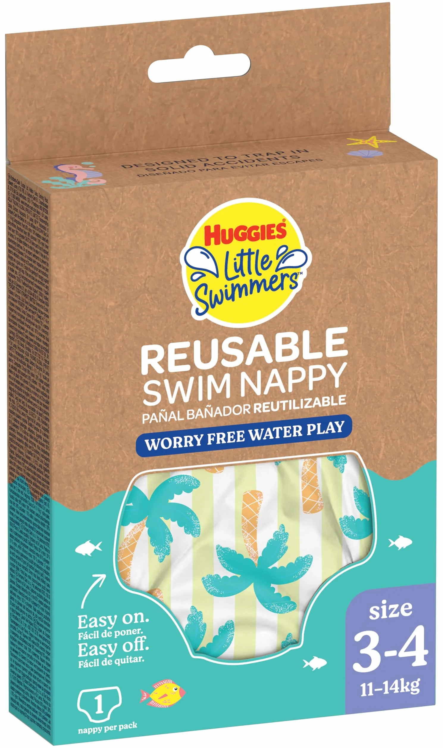 Huggies Little Swimmers Pañal Bañador Reusable Talla 3-4 Tropical P1