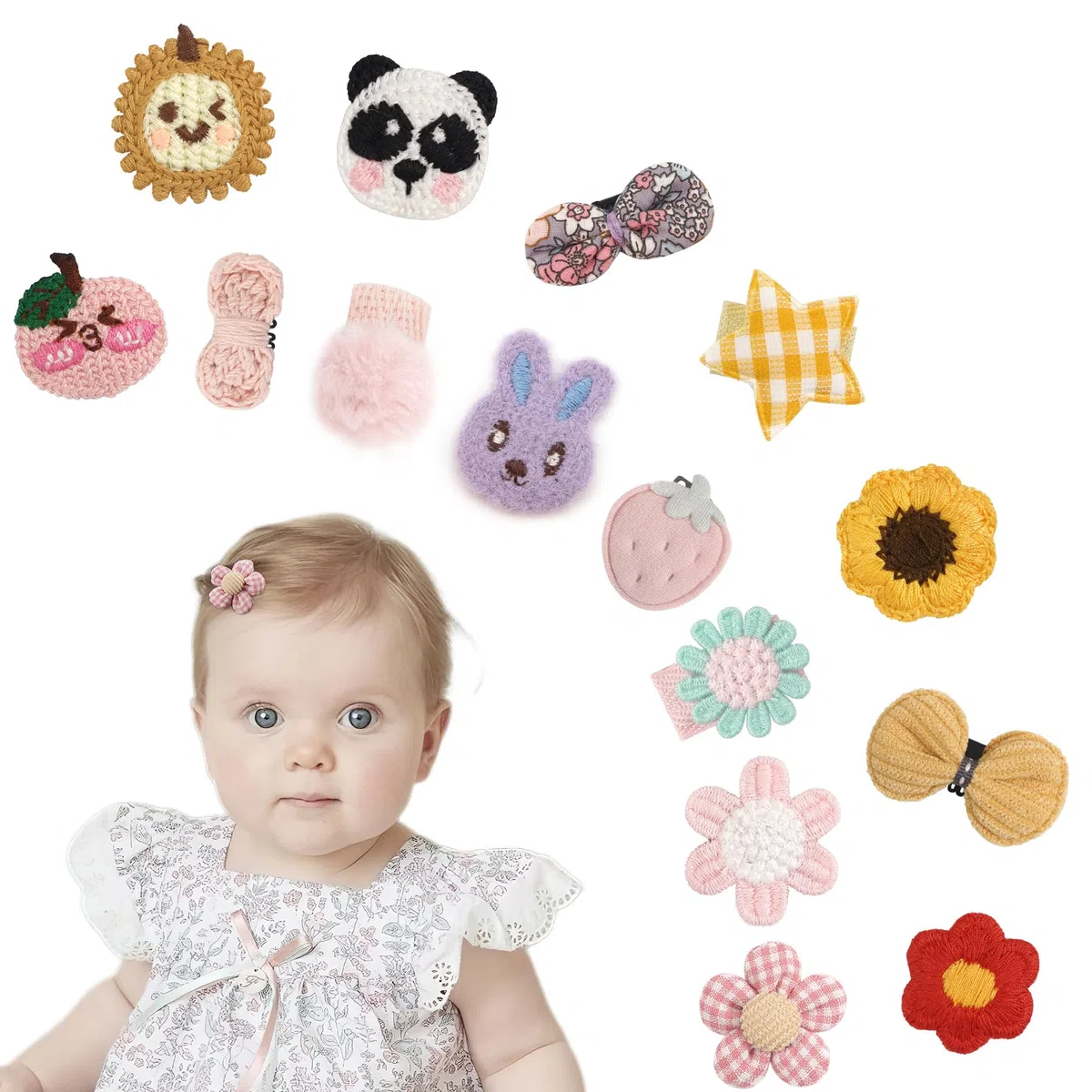 15 piezas mini grosgrain cinta lazos snap clip barras accesorios pelo niñas recién nacidos niños