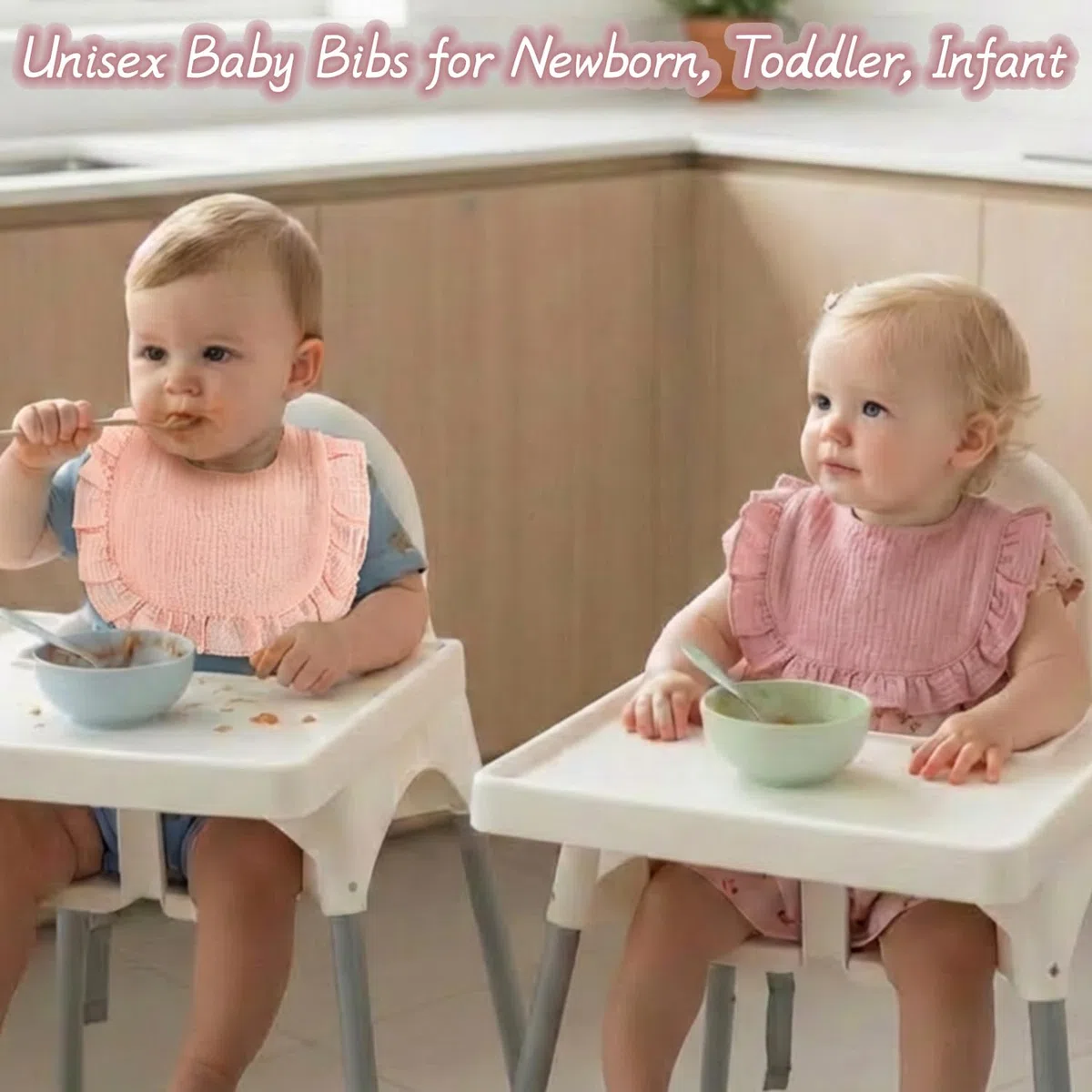 Baberos de muselina para bebé, baberos para recién nacidos y niños pequeños 0-24 meses, pack de 3 suaves y absorbentes para bebés unisex