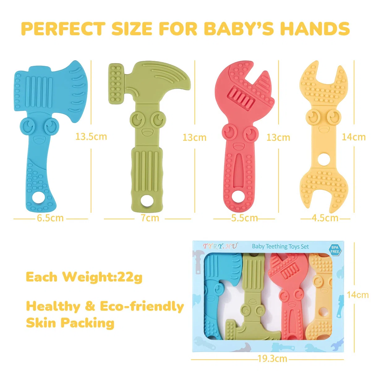 TYRY.HU Mordedor Bebe Refrigerante Juguetes de Dentición Silicona para 3 Meses sin BPA Aliviar El Dolor De Encías Niños y Niñas(A)