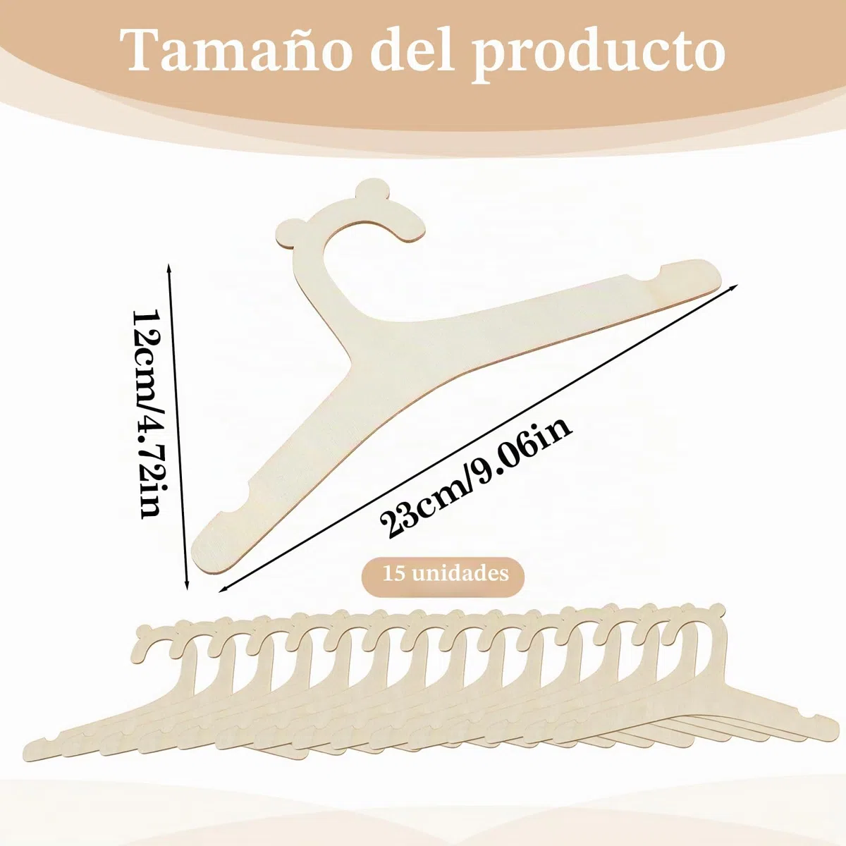 15 perchas de madera para ropa de bebé, ganchos para pantalones de bebé de 9 pulgadas, ganchos para ropa de bebé, perchas para niños recién nacidos para abrigos, pantalones y chaquetas de niños