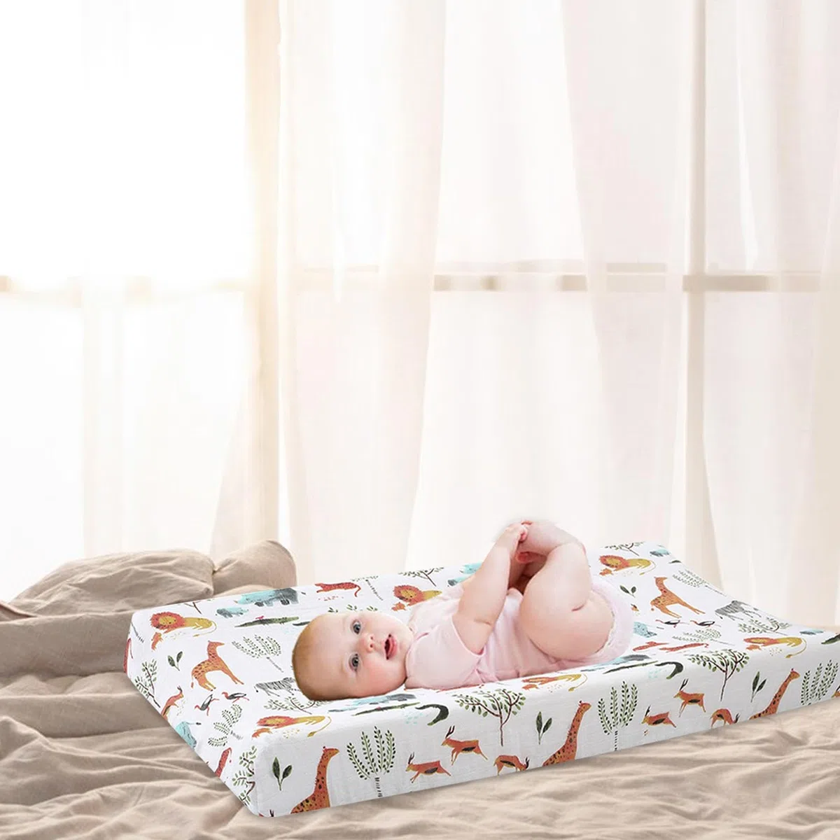 Funda Cambiador Bebe | Funda Para Cambiador Bebe | Funda Para Cambiador De Pañales De Bebé De Algodón | Cambiador Bebe Portátil Impermeable para Bebés Niños Y Niñas