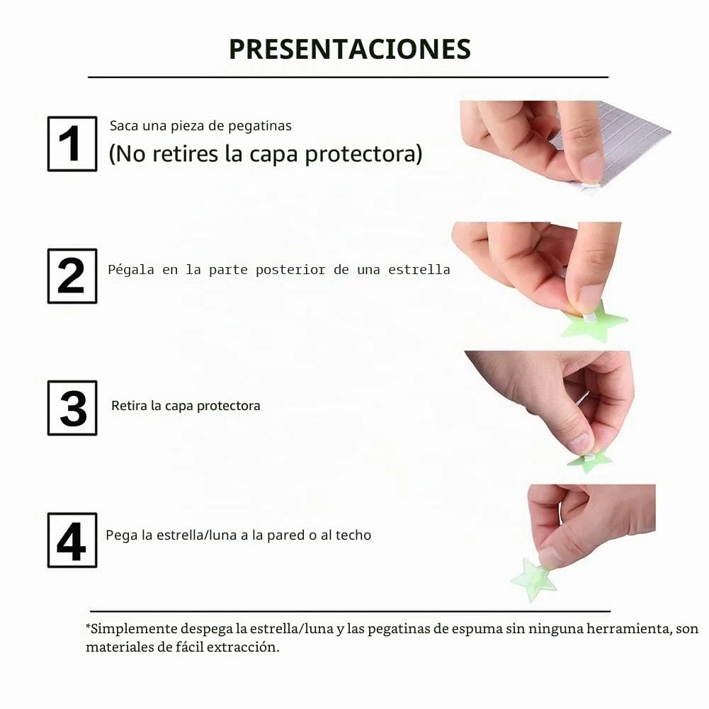 Pegatinas de Estrellas Fluorescentes para Techo, 200 Pcs Pegatinas Pared Infantiles Estrellas y Luna 3D para Habitación de Niños, Adhesivos de Decoración Pared Crean un Cielo Estrellado Real