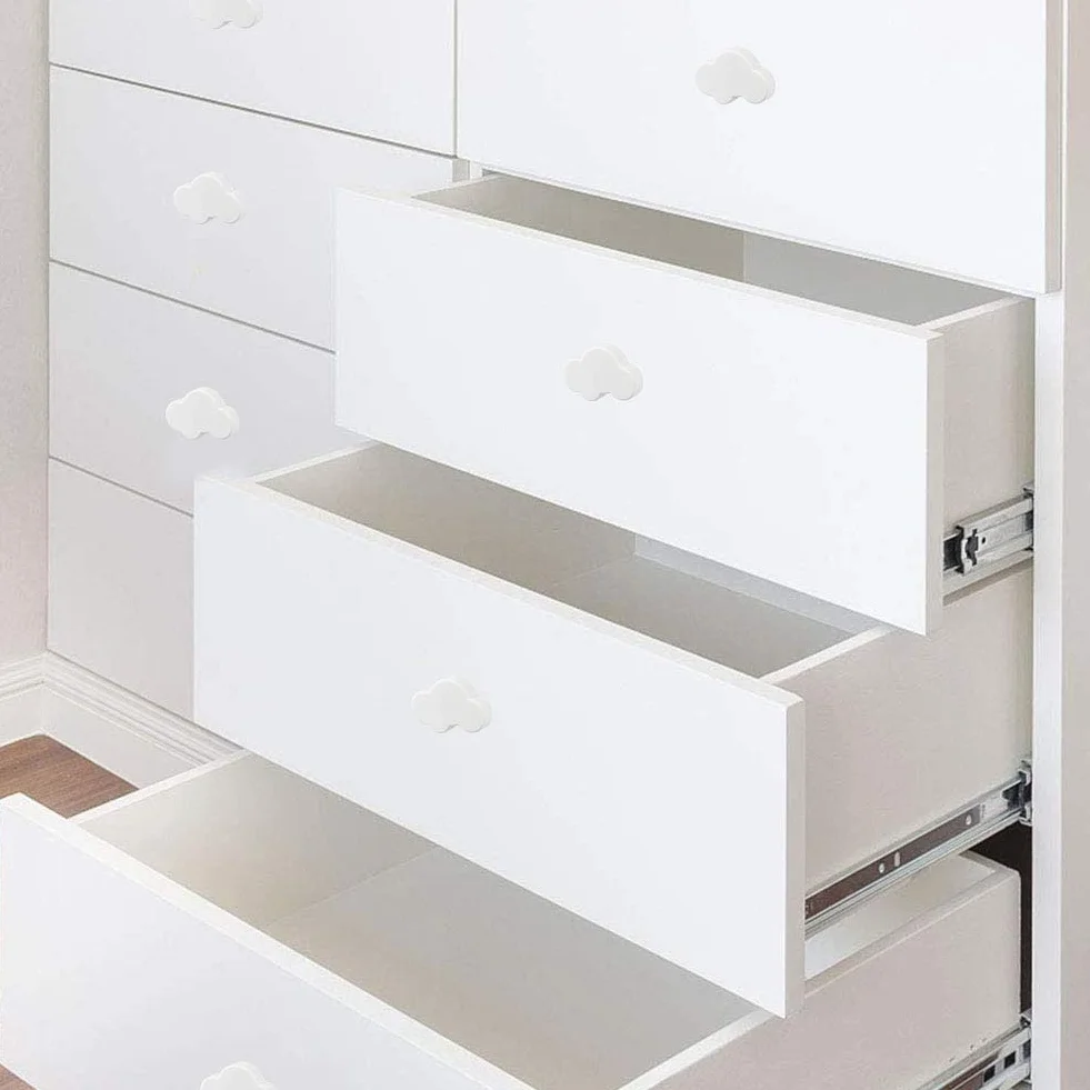 Pomos de goma suave, 10 pomos de gabinete con forma de nube de dibujos animados, bonitos pomos de cajón para niños, para armarios, puertas, aparadores, armarios de cocina (blanco)