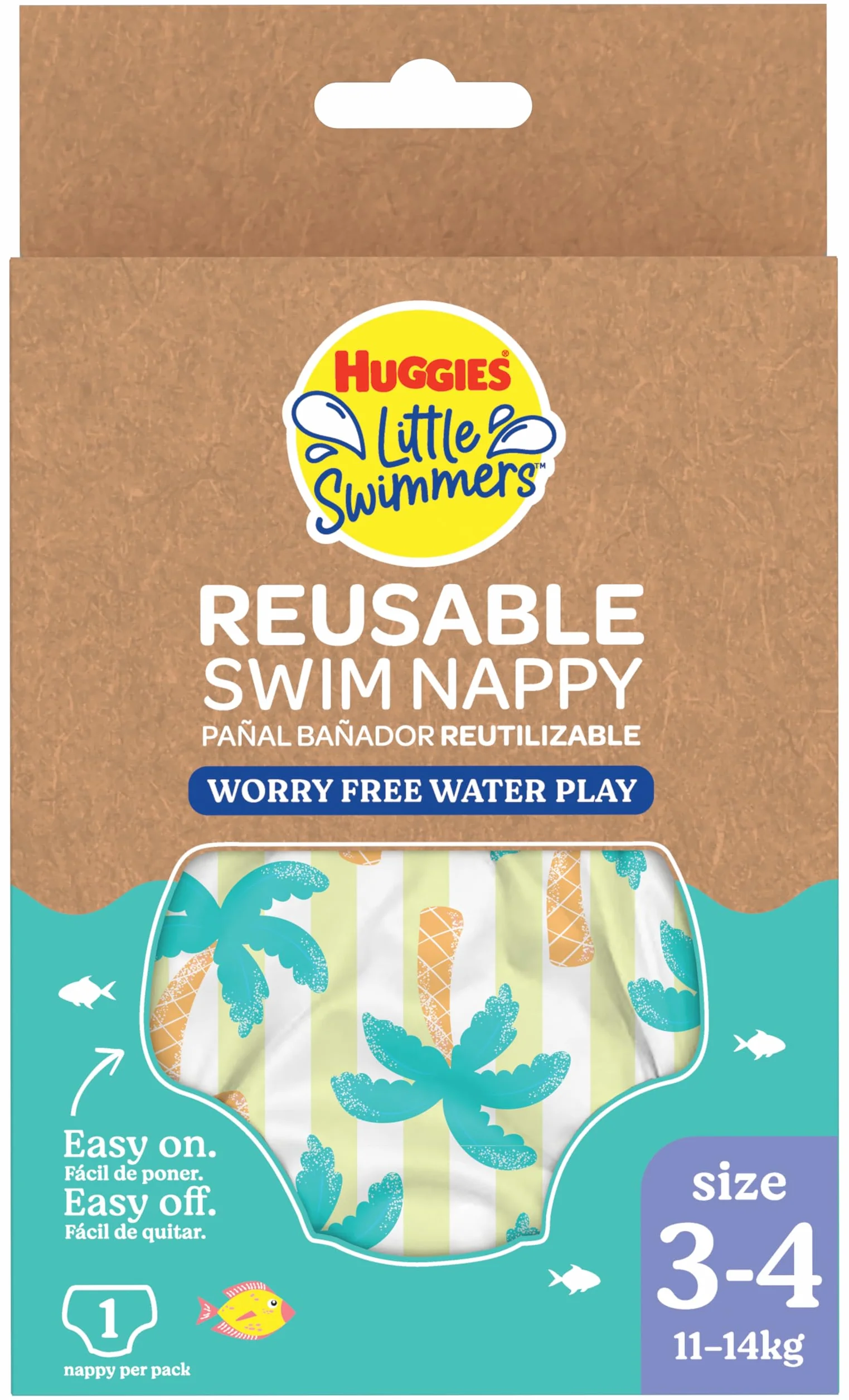 Huggies Little Swimmers Pañal Bañador Reusable Talla 3-4 Tropical P1