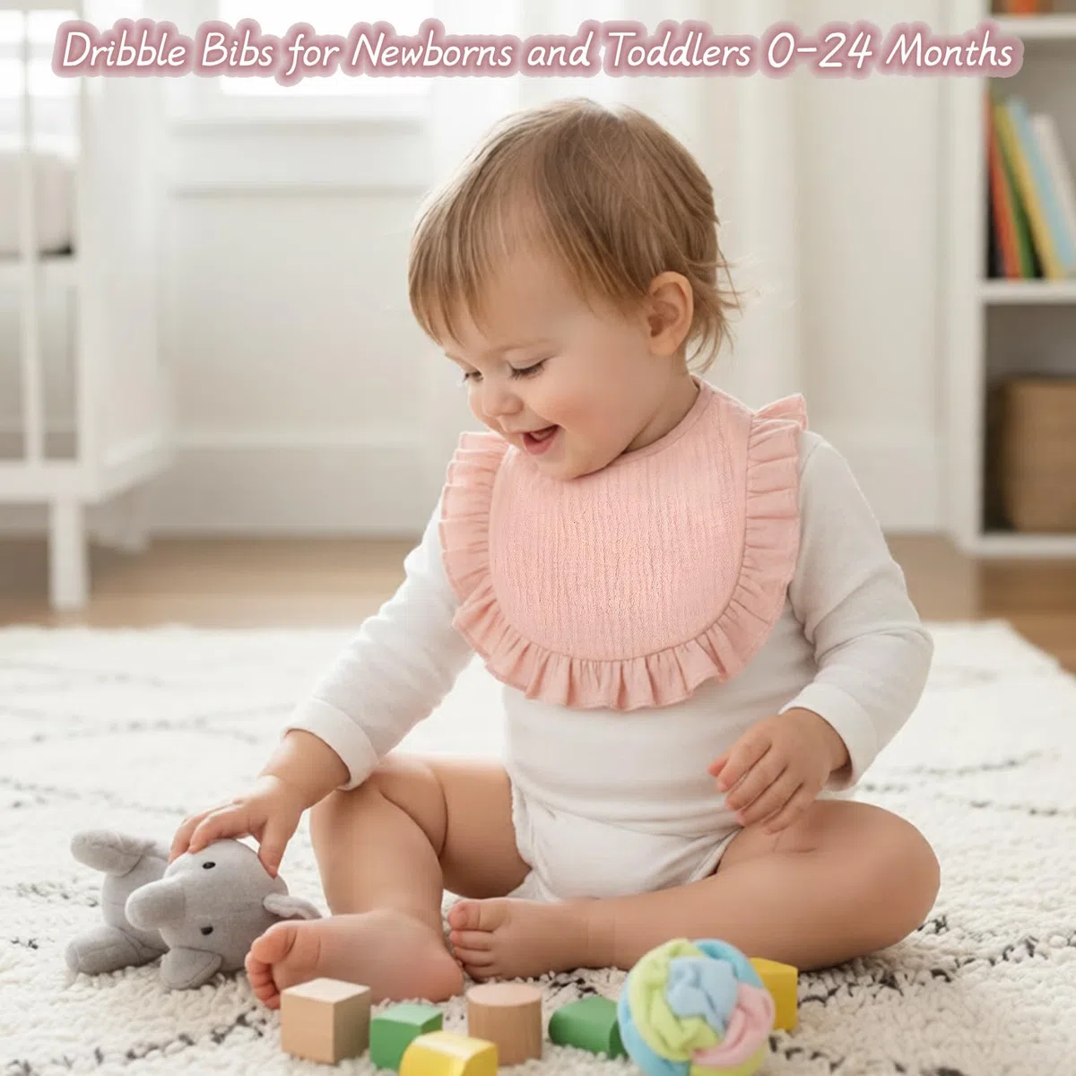 Baberos de muselina para bebé, baberos para recién nacidos y niños pequeños 0-24 meses, pack de 3 suaves y absorbentes para bebés unisex