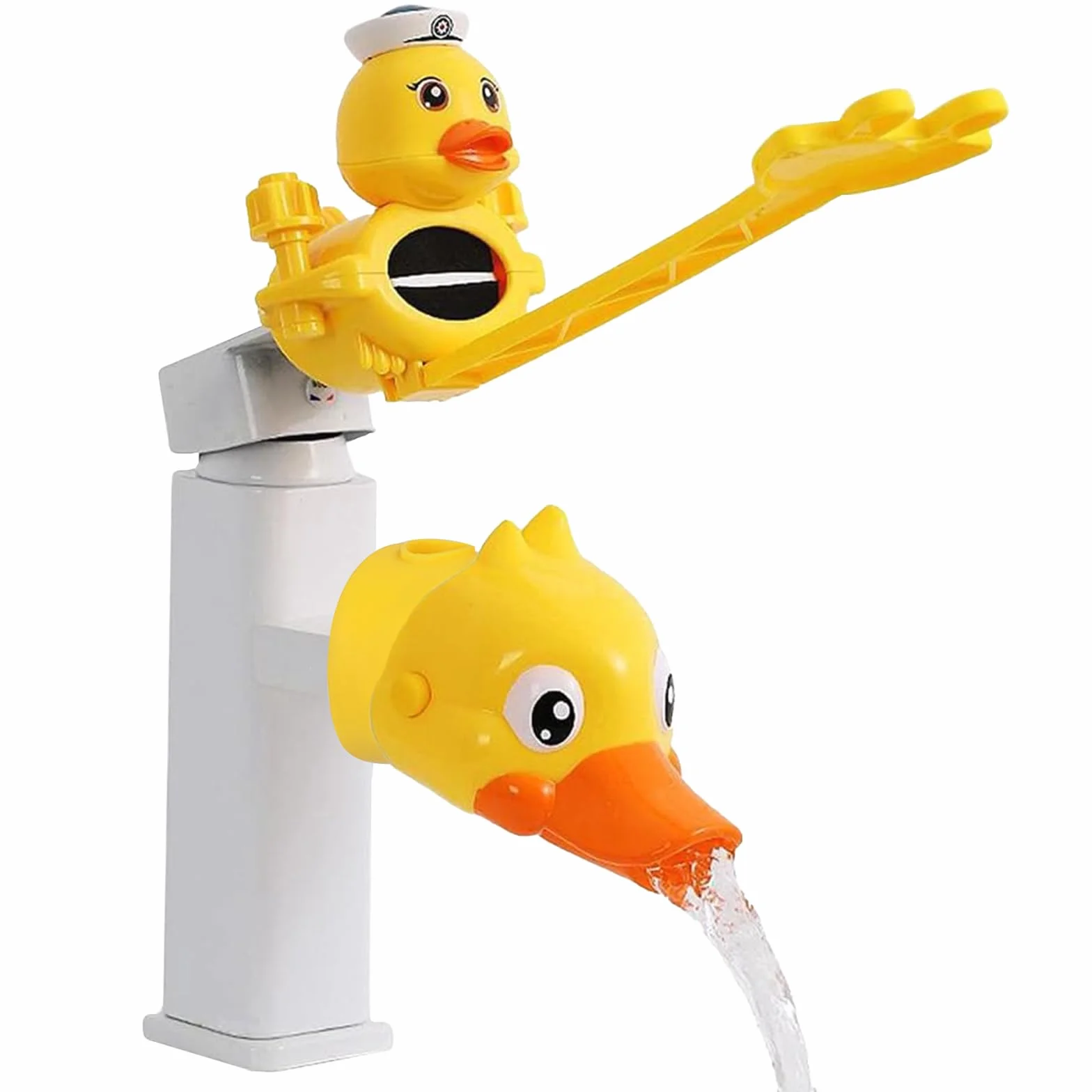 Extensor Grifo Lavabo para Niños 1 pieza Extensor de Grifo para niños Alargador Grifo Diseño en Forma de Pato Ajustable más Conveniente para que los Niños Pequeños se Laven las Manos