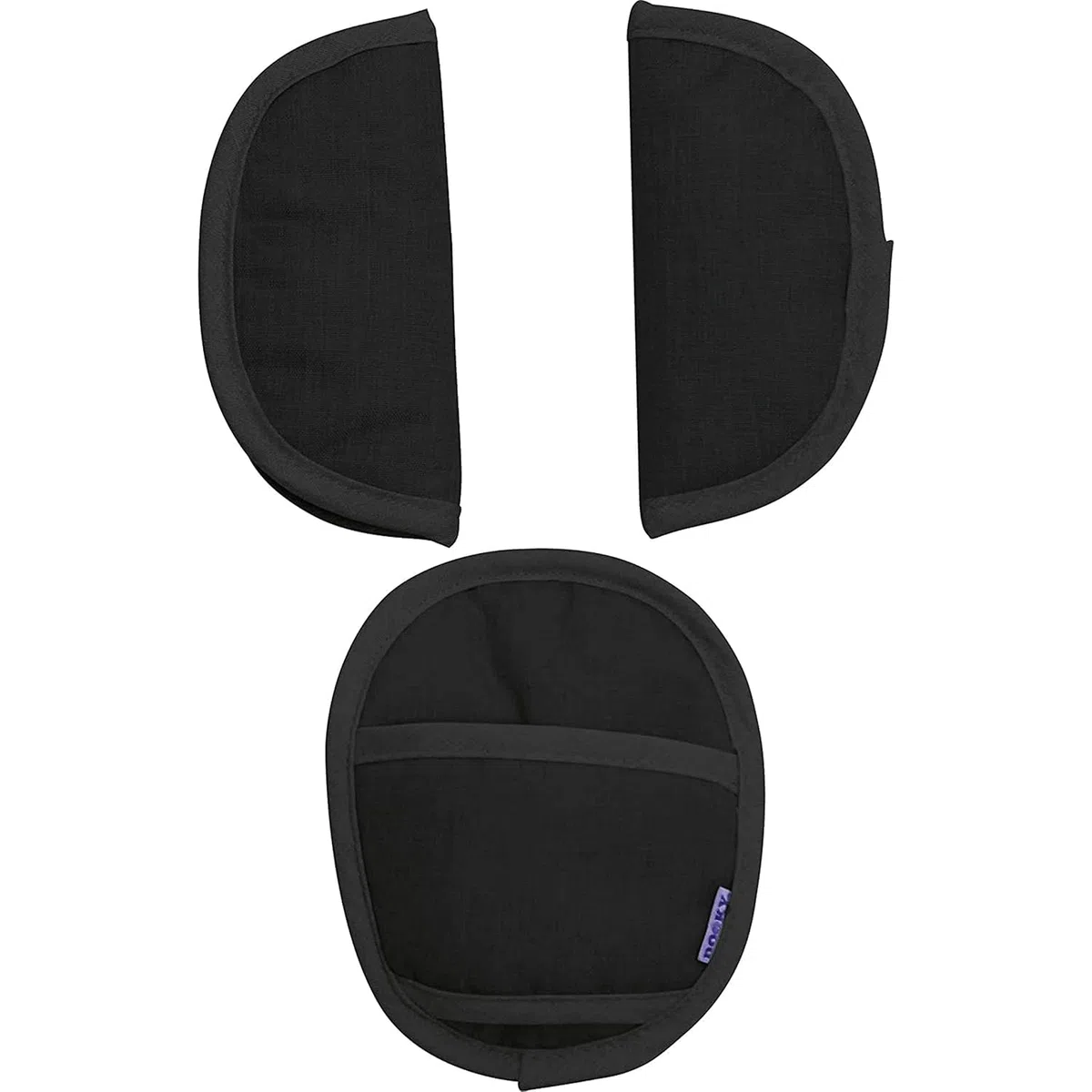 Dooky Universal Pads Black Uni Cubre cinturón y cojines de cinturón para el portabebés y asiento de coche (para cinturones de 3 y 5 puntos, para la mayoría de las marcas), Negro, 126941