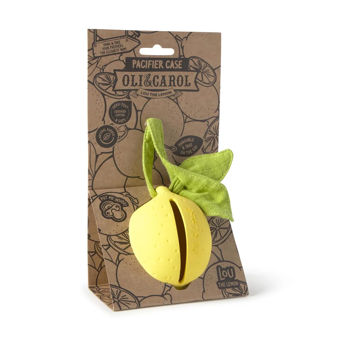 Oli & Carol - Portachupetes de caucho natural - Regalo para padres y bebés - Lou the Lemon