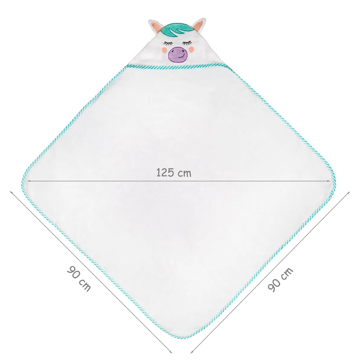 Toalla Bebé con Capucha Capa Baño Infantil 100% Algodón Diseñado en España Regalo Recién Nacido Niñas Niños de 1,2,3,4 y 5 años Unisex 90X90 cm Suave Absorbente 0-5 Años Pony