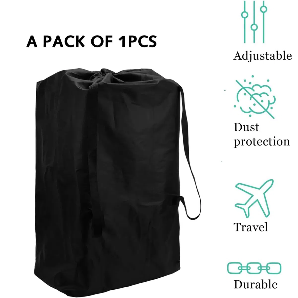 Ezranova Bolsa de viaje impermeable para cochecito de bebé, color negro, gran capacidad