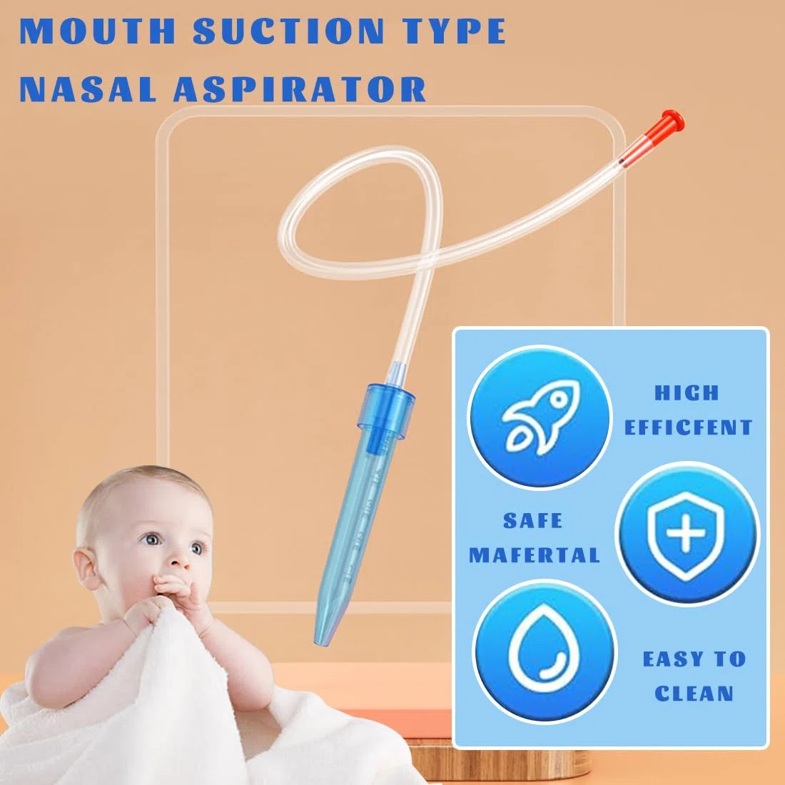 1 Pcs Aspirador Nasal Bebes, 200 Pcs Filtros de Aspirador Nasal, Silicona limpiador de Nariz Seguro, Reutilizable de Irrigador Nasal para Bebes, limpiador de Nariz Seguro, Cómodos y Seguros