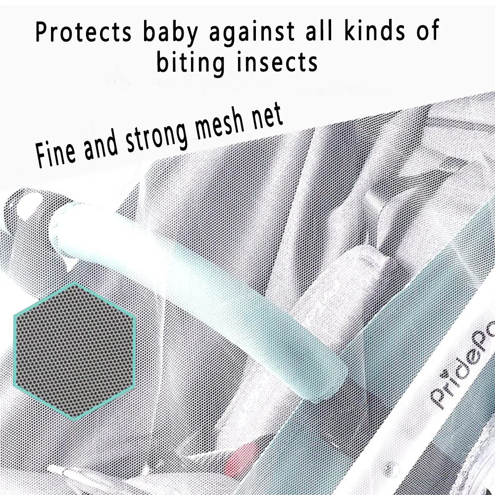 Moustiquaire Poussette, Universelle pour Landau, Auto-siège, Lit Parapluie, Protection Anti-insectes pour Bébés, Enfants Tissu à Mailles résistante, solide et lavable