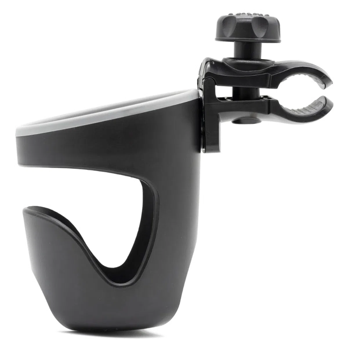 Zamboo Portavasos Universal para Carrito de Bebé – Soporte Antideslizante para Bebidas y Biberones – Ajustable y Fácil de Instalar – Accesorio para Silla de Paseo y Cochecito - Negro/Gris
