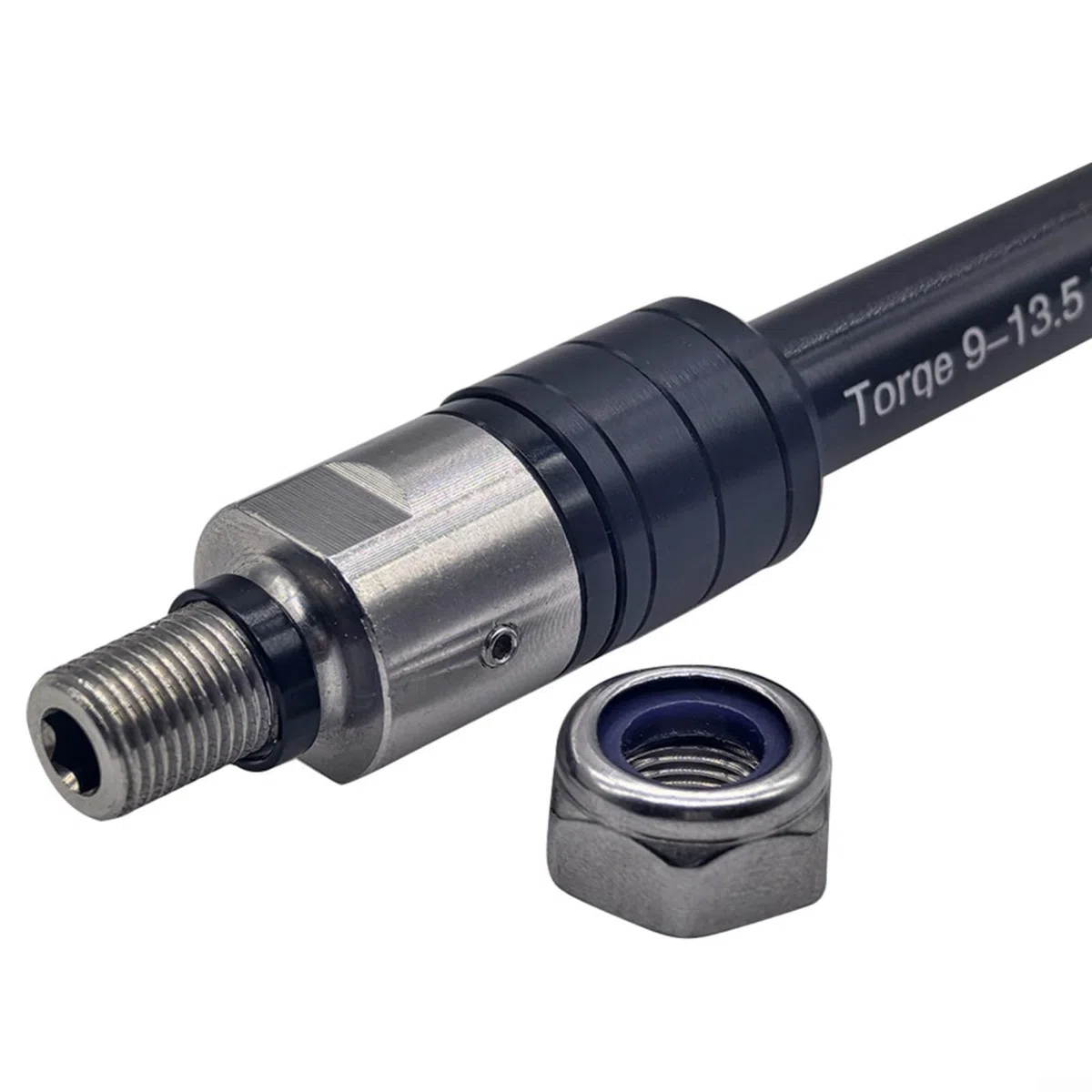 Eje de remolque de bicicleta, adaptador de eje pasante de paso M12 x 1.0/1.5/1.75, enganche de longitud ajustable para marcos de 135/142/148 mm (M12 x P1.0-160-178 mm)