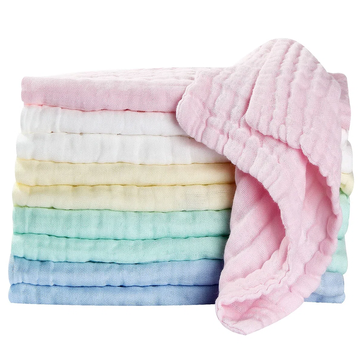 Toallas Bebe Recien Nacido De BañO Muselinas Bebe Algodon Gasas para Bebes Toalla BañO Regalo Recien Nacido NiñO 10 Piezas Toallitas Reutilizables Muselina 25x25 cm