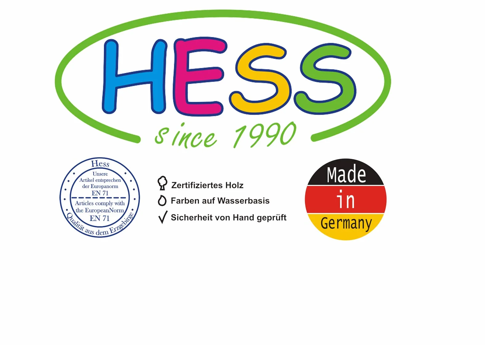 Hess Holzspielzeug 30304 - Perchero De Madera, Serie De Granja, Con 5 Ganchos, Para Niños, Hecho A Mano, Como Punto De Atracción En La Habitación Y El Pasillo De Cualquier Niño, color Multi