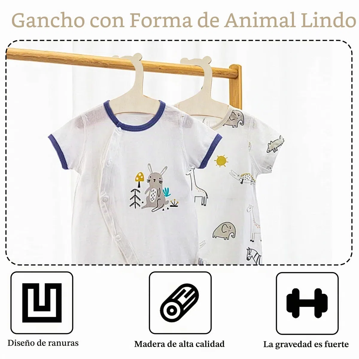 15 perchas de madera para ropa de bebé, ganchos para pantalones de bebé de 9 pulgadas, ganchos para ropa de bebé, perchas para niños recién nacidos para abrigos, pantalones y chaquetas de niños