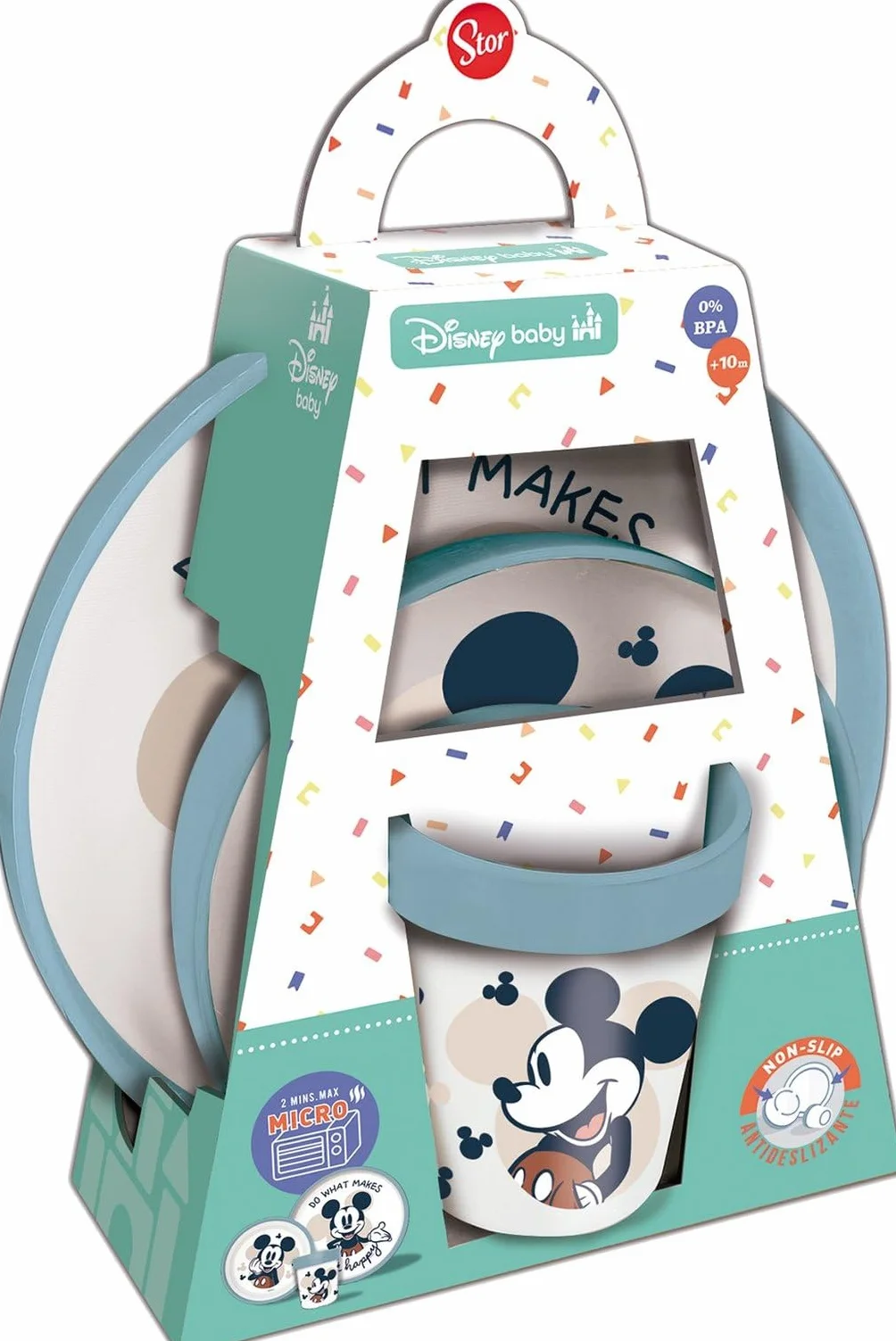 Stor SET 3 PCS VAJILLA PREMIUM BICOLOR ANTIDESLIZANTE MICKEY MOUSE FULL OF SMILES