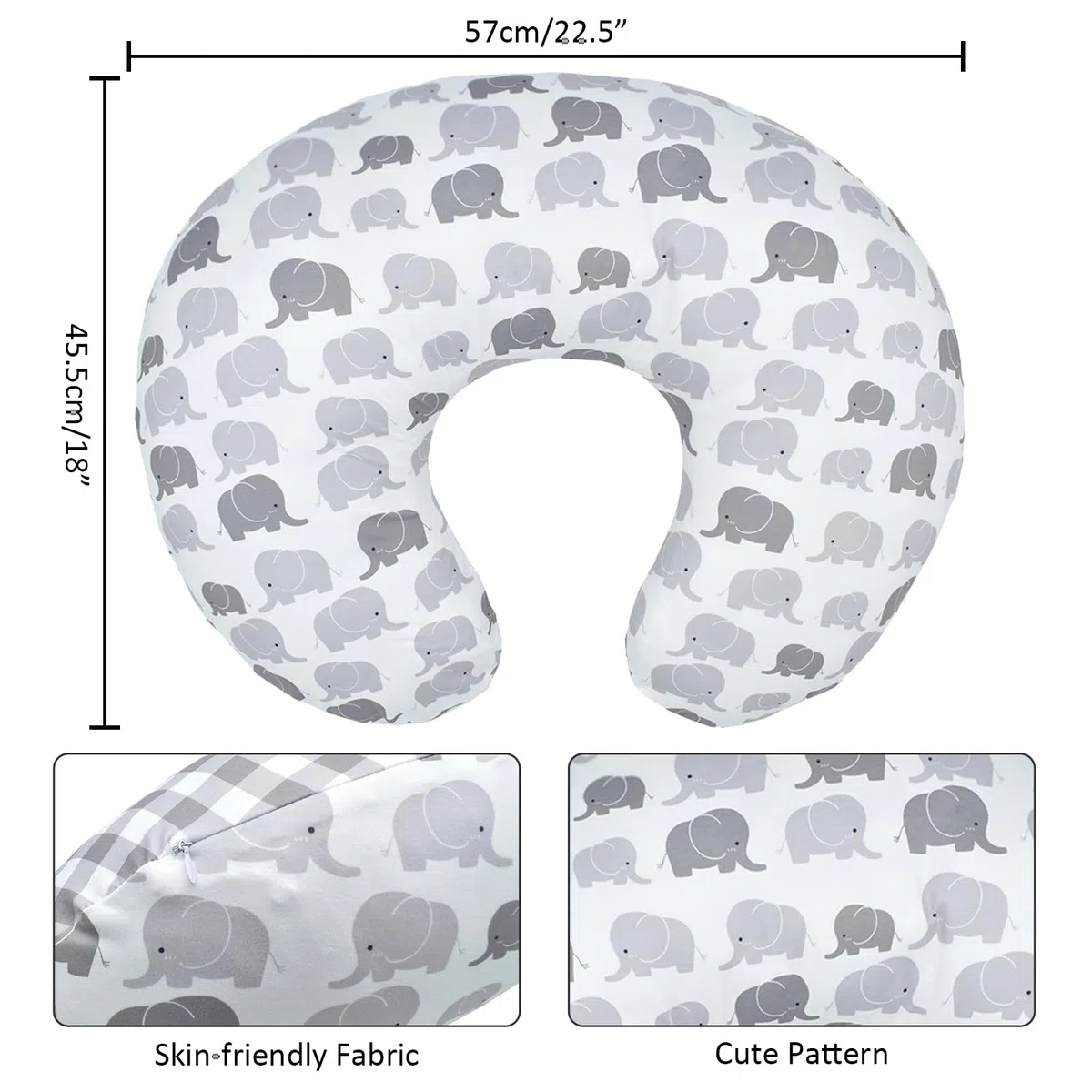 Funda para Almohada de Lactancia Winmany para Bebé, Removible, Almohadilla para Lactancia para Recién Nacido, Almohadilla de Lactancia Linda con Patrón para Niñas y Niños para Alimentación con Pecho y