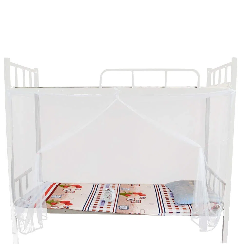 Haofy Toldo para Litera, Mosquitera para Cama, 4 Postes de Esquina, Litera, Cortina para Cama, Color Blanco (95x195x150cm)