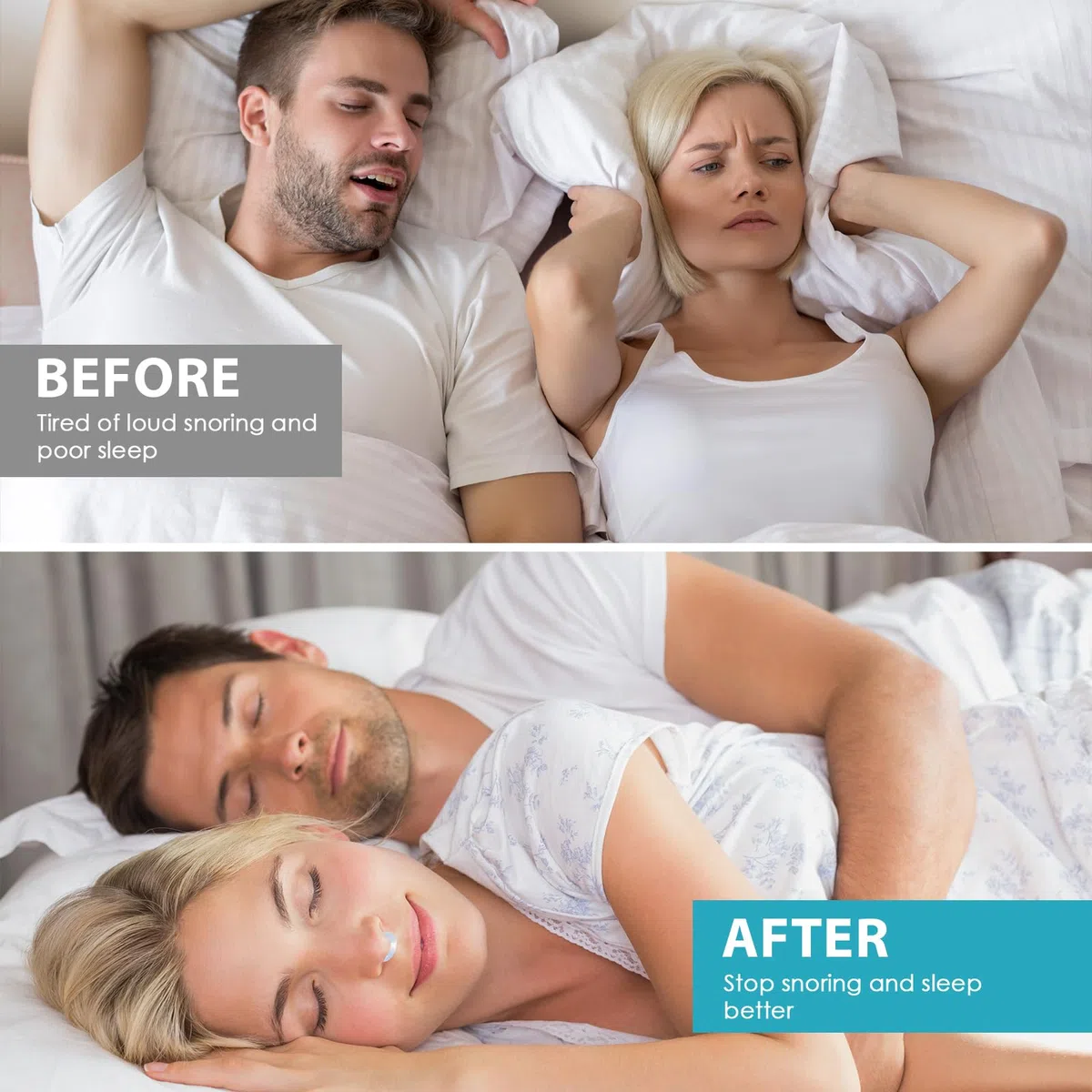 8pcs Dilatador Nasal Antironquidos Clip Nasal Magnético para Dormir, Silicone Reutilizable, Ayuda a Dejar de Roncar y Mejorar la Respiración Nocturna