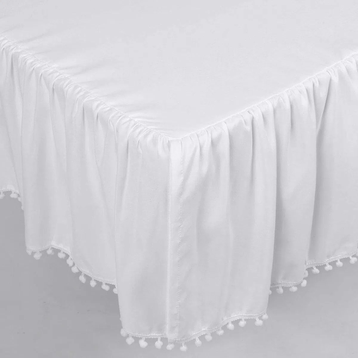 A/R Minifalda de Cuna,Falda de Ropa de Cama para Cuna de guardería para bebé | Falda de Microfibra para Cuna con Pompones para Llevar al bebé a la habitación del bebé cálida y acogedora para Dormir