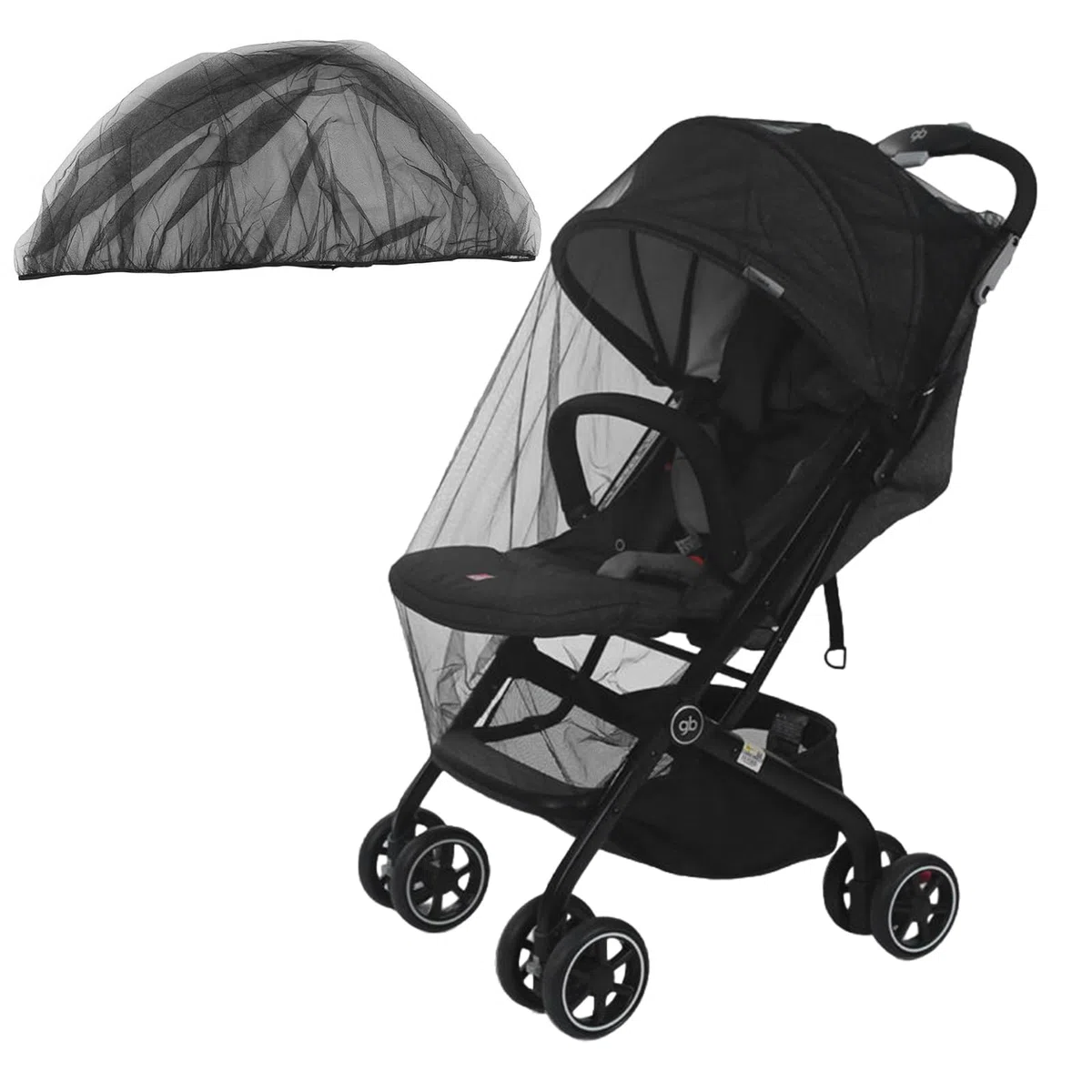 Mosquitera Carrito Bebe Universal, Mosquitero para Carros, Respirable Red Antimosquitos Bebe, Protección Insectos, Adecuado para La Mayoría de Cochecitos, Negro