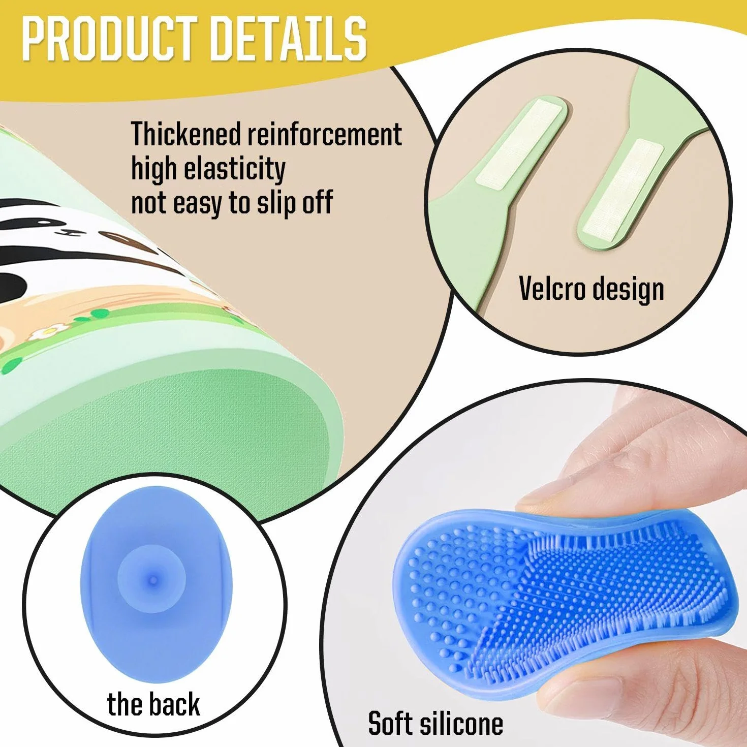 Capas De Ducha De 2 Piezas, 2 Pinceles De Masaje De 2 Piezas, Dibujos Animados Lindos, Protección Para Los Ojos, Protección Del Oído, Ducha Para Niños Y Tapa Impermeable Para El Cabello.